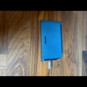 Coach L Zip Card Case Caviar Leather 66832 NWT Light Denim